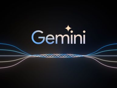 Google Gemini Logo mit stilisierten Lichtwellen