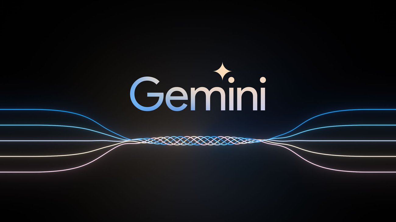 Google Gemini Logo mit stilisierten Lichtwellen